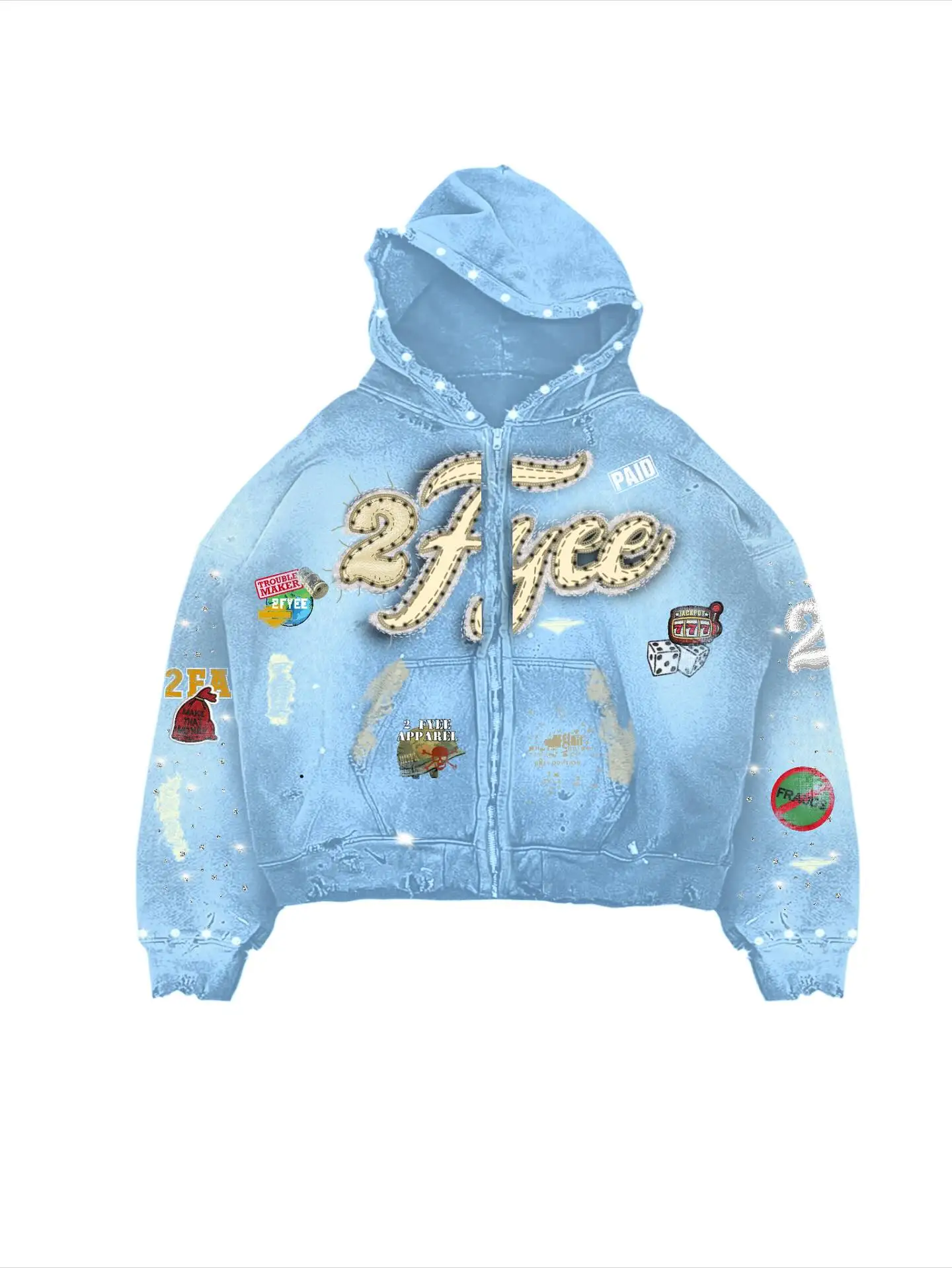 OEM Custom Vintage Washed Sun Faded Hoodie Men Factory Oversized Heavyweight Cotton Zipper Jacket Rhinestone Hoodies for Winter gallery 10