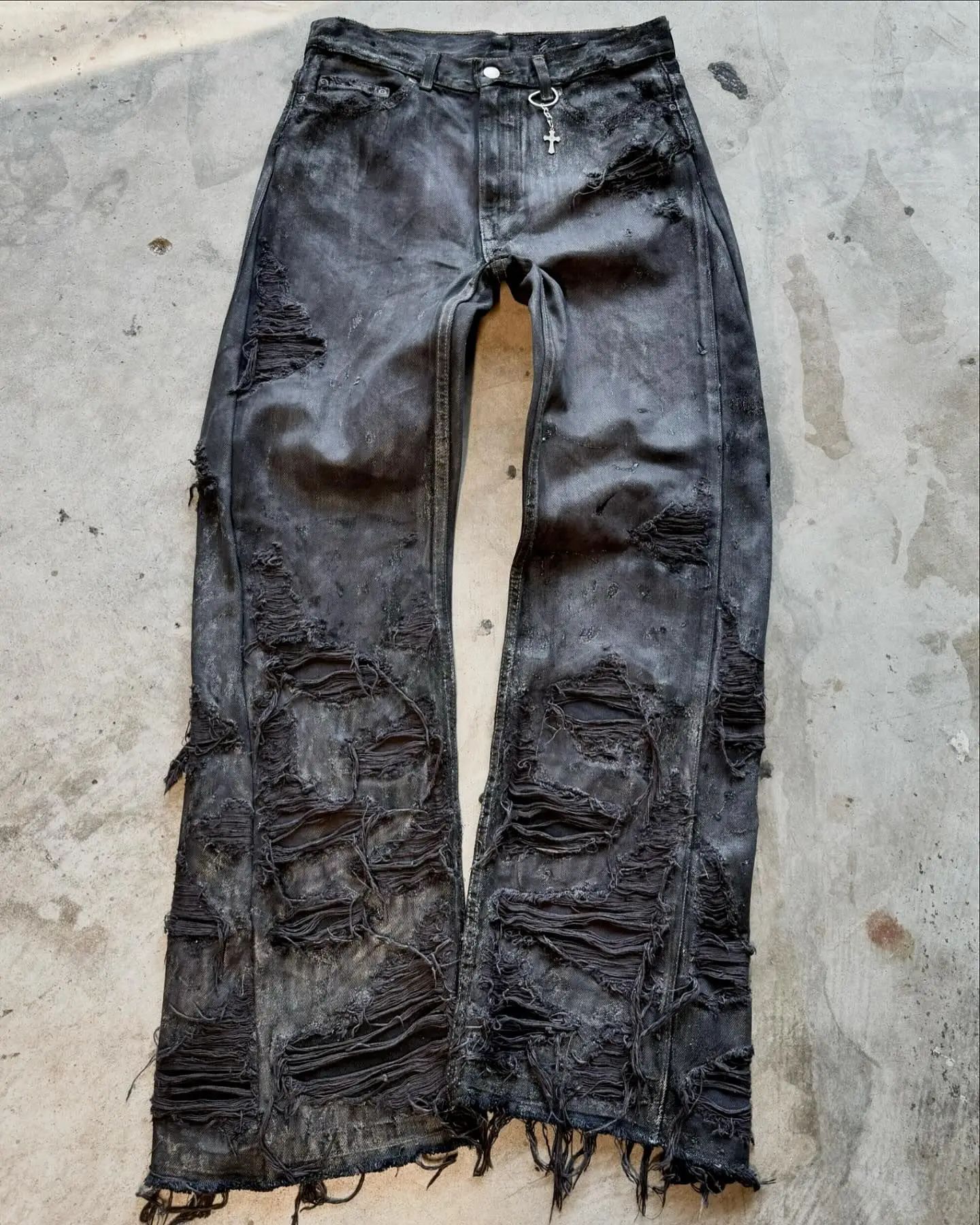 Přizpůsobitelné pánské streetwear džíny s efektem opotřebení, roztrhané, hiphopové, vybledlé, punkové, pruhované, sprejované, kyselinově omyté, základní kus streetwearu