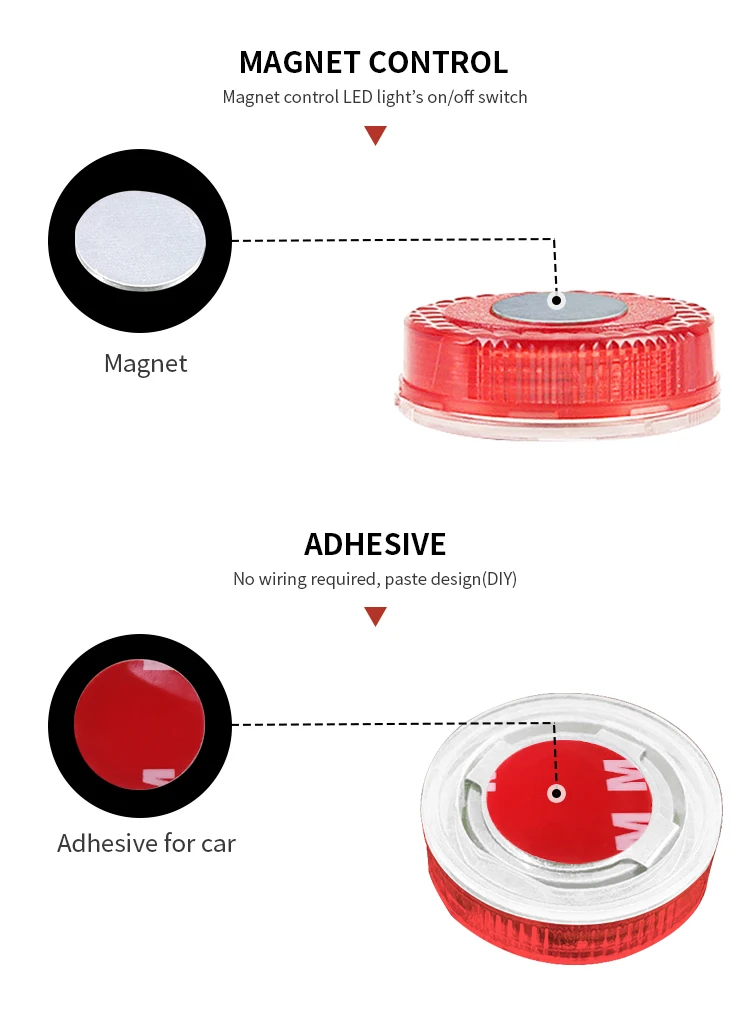 Car Vehicles Safety Door Opening Notification Sensor Light Auto Door Open Warning Light With