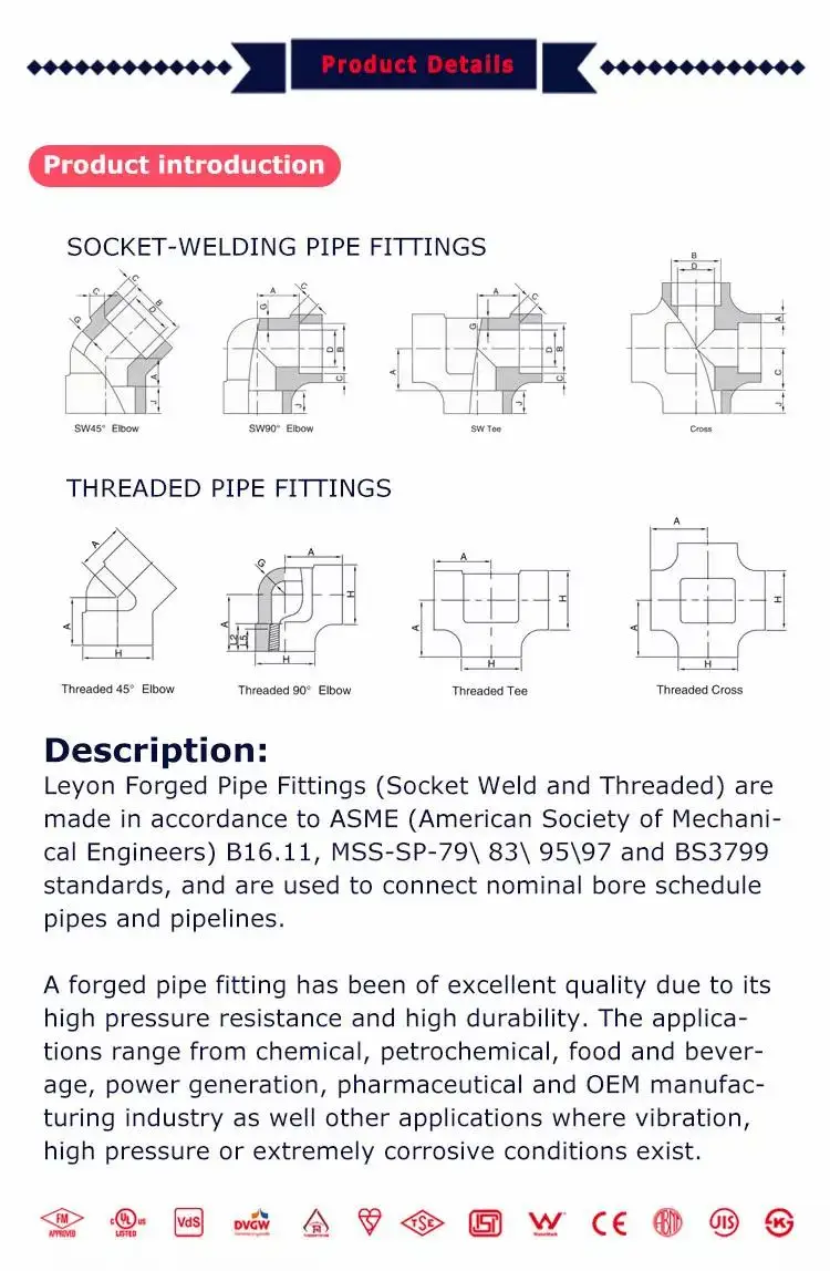 Fire Fighting Pipes High Pressure 3000 Fire Protection System ASTM A105 Carbon Steel Forged Elbow