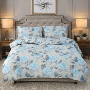 Luxury Polyester Quilt Cover Set Printed Woven Luxury King Queen Size Duvet Sheet for Bedroom Fashion Home Use Bedding