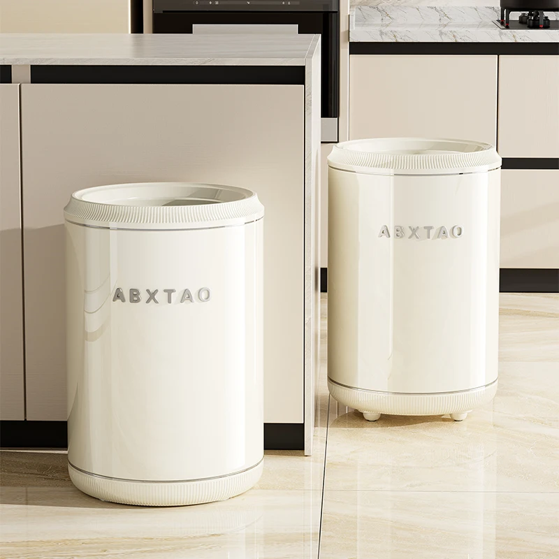 WANUO 18L Kitchen Trash Can Plastic Trash Can Open-Top Trash Can with Removable Inner Bucket and Wheels