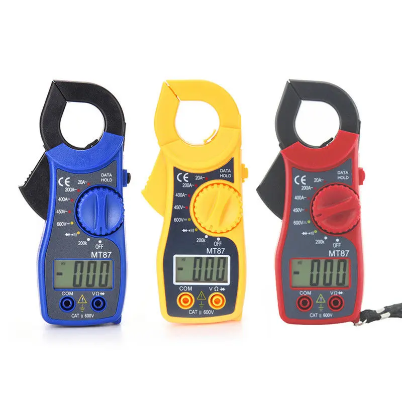 MT87 LCD Digital Clamp Meter Multimeter AC/DC Voltmeter Current Resistance Testers