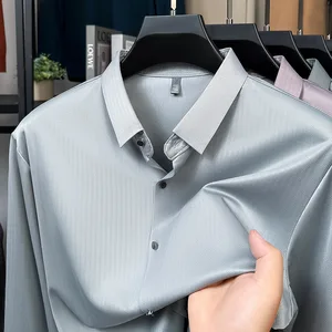 Autumn New Men's Long Sleeved Shirt Business Casual Wrinkle Free Solid Color Shirt Men's Wholesale