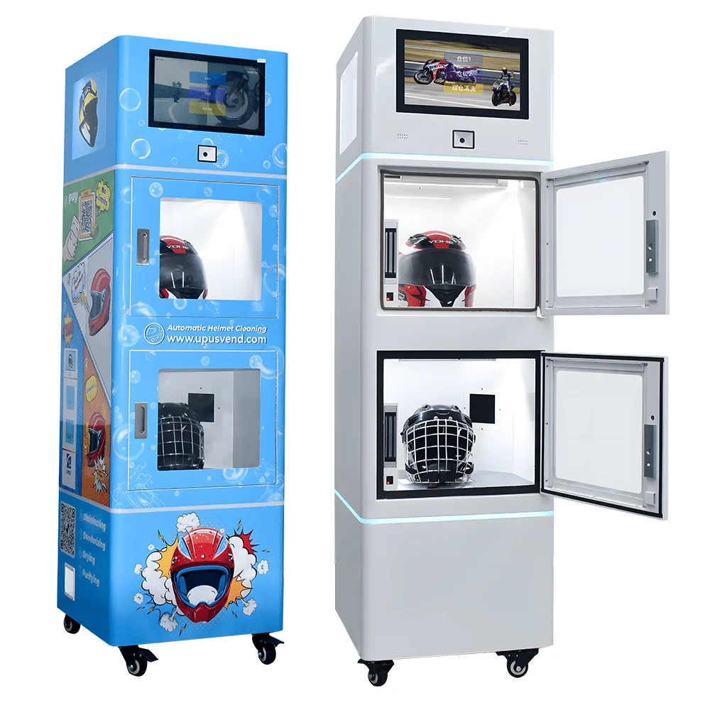 UPUS Double Motorcycle Helmet Disinfection Vendor Automated Helmet Sanitizing Cleaning Washing Vending Machine