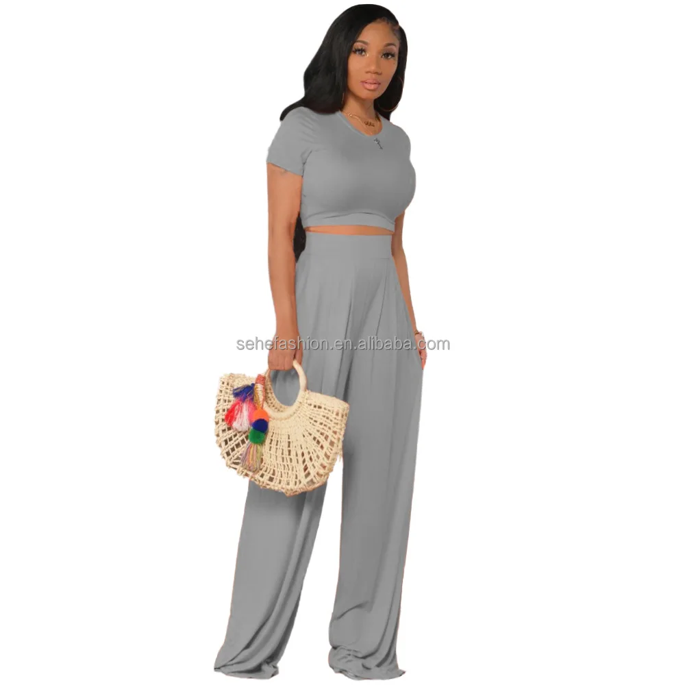 90703mx27 Crop Top Jumpsuit Casual Two Piece Set Women Clothing Buy Jumpsuit Casual,Two Piece