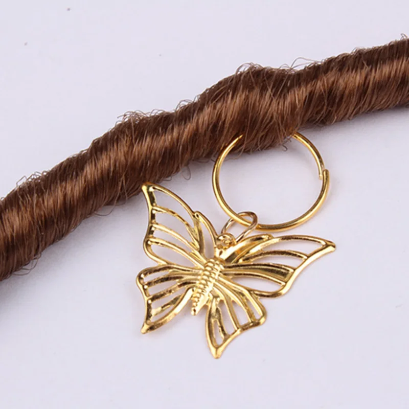 Wholesale Metal Hair Rings with Butterfly Dreadlock Cuffs Dreadlocks Boho  Trending Gold Braid Hair Rings African Hair Accessories 4.1g From  m.