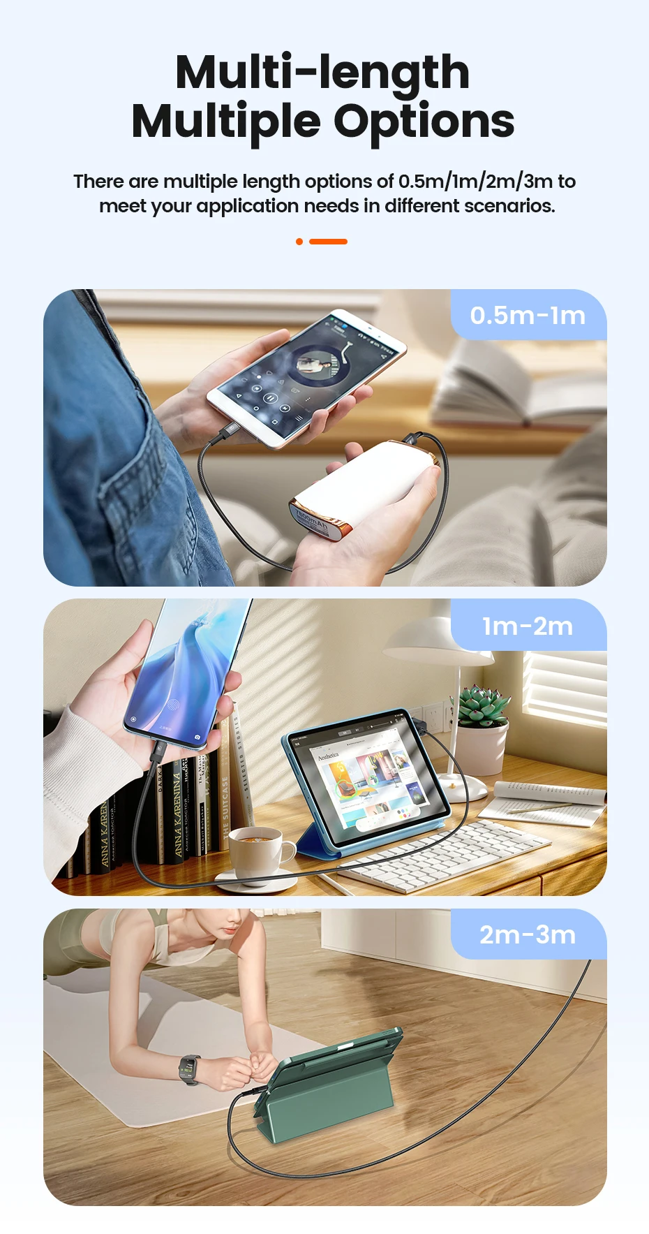 Toocki Usb C Data Cable Wire Roll 4 Core Usb Type C Cable 3a Fast