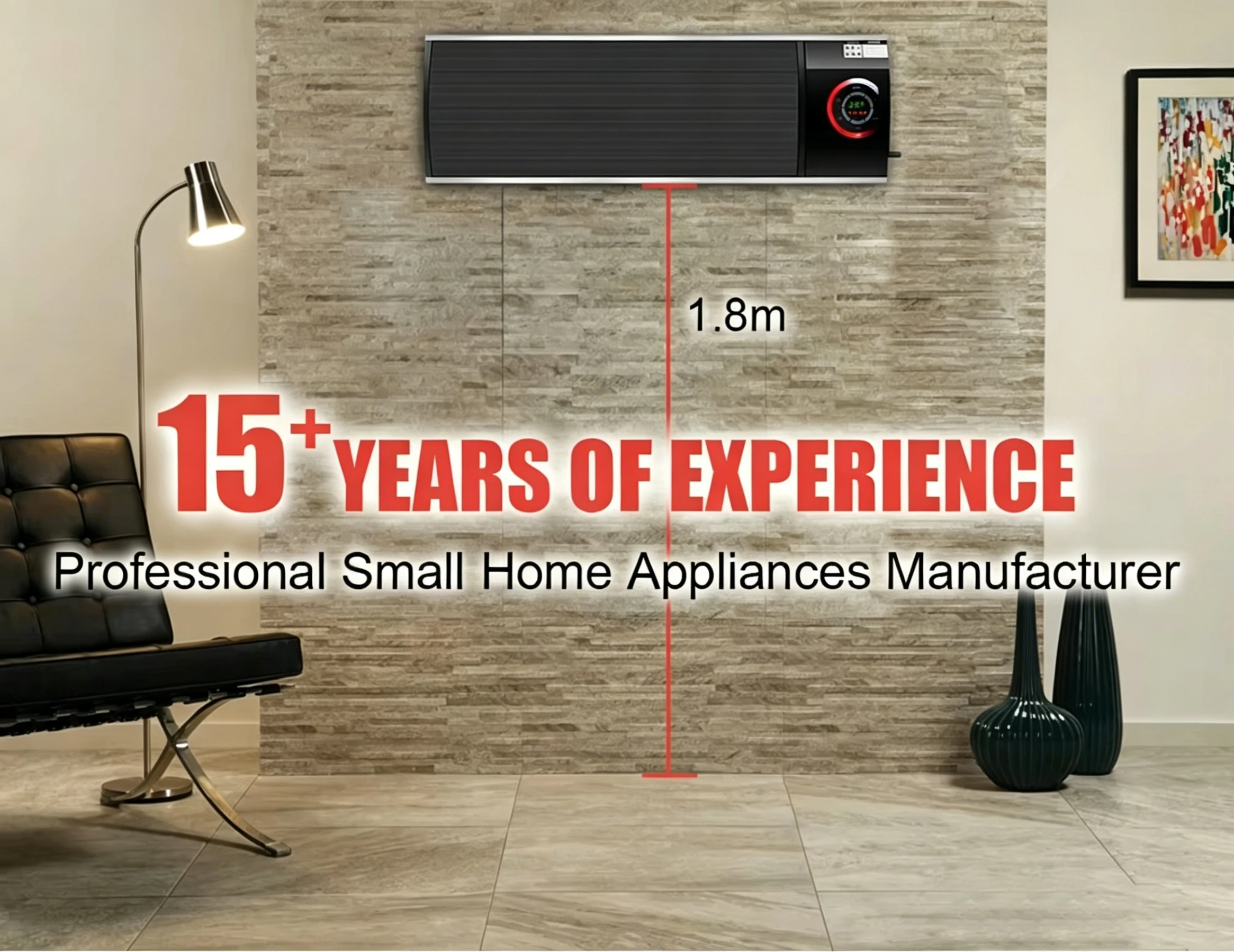 Infrared Radiant Heater, IP44, Ceiling, Wall, 1800w - detail 2