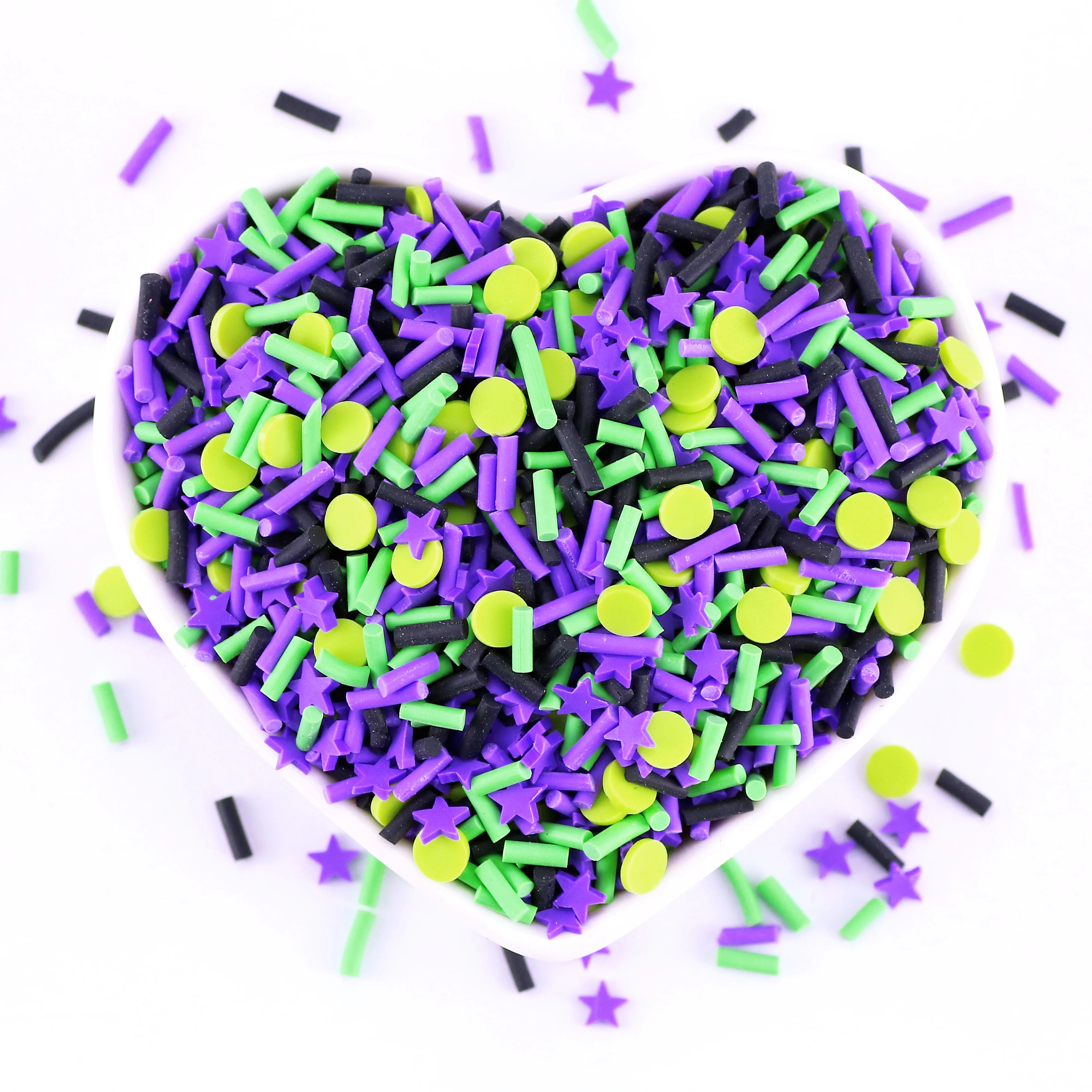 1 кг полимерной глины, разбрызгиватель для Хэллоуина, фиолетовая звезда, полимерная глина, разбрызгиватель, ломтики для слаймов, поделки, украшения для ногтей