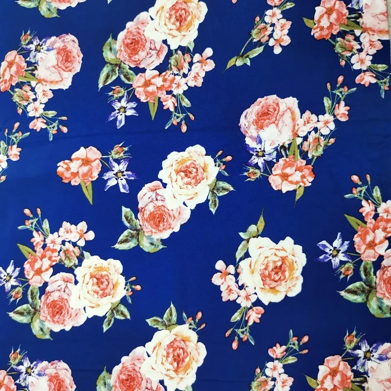 DIY цветочный принт 96% вискоза 4% спандекс трикотажная ткань с принтом