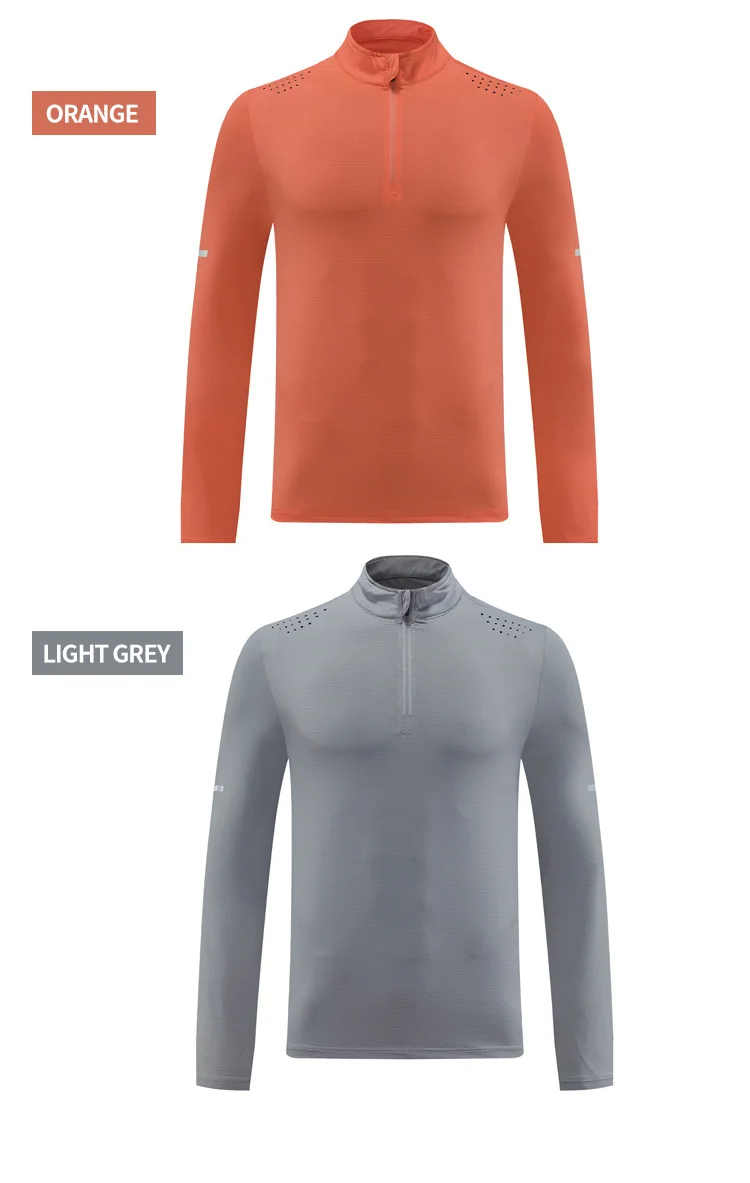 T-shirts de sport à manches longues pour hommes, tissu en maille respirant à séchage rapide, vêtements actifs d'entraînement, vente en gros, T-shirts de gymnastique 972_voghion.com