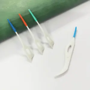 Daily Care Factory Rubber Brush Toothpick Supplier Good Price Soft Dental Floss Stick for Adult Oral Hygiene Disposable