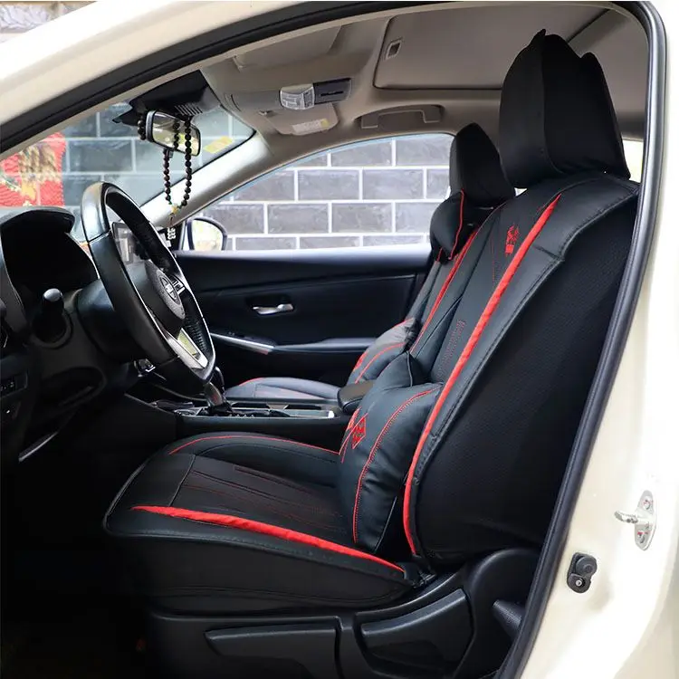 Универсальные аксессуары для интерьера автомобиля, роскошный эластичный Износостойкий чехол из искусственной кожи премиум-класса для автомобильного сиденья с подушками на подголовник