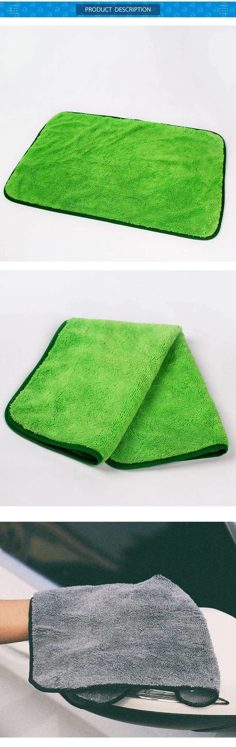 Grs Rpet Bsci 1000 Gsm Microfiber Towel Best Selling Car Wash Towels