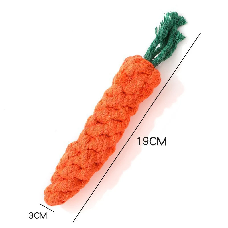 Dog Knot Toys Pet Supplies Wholesale Pet Cotton Rope Woven Carrot Dog