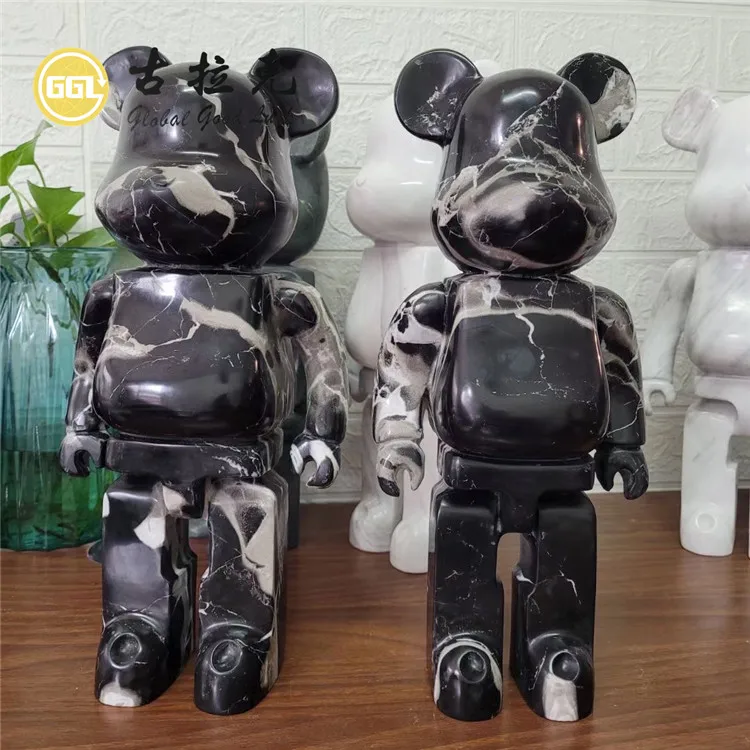 Action Figure Bear Bearbrick 1000 marble for home decoration