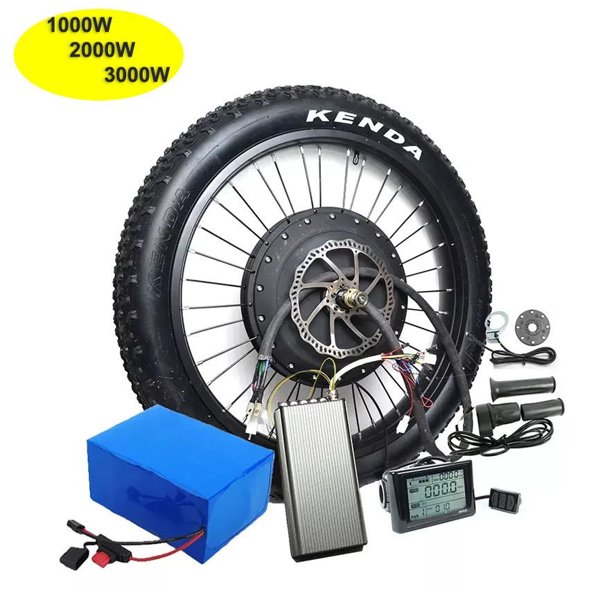 1500w 2000w 3000w Hub Motor Bike Kit Ebike With Lithium Battery