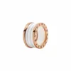 Three-ring rose gold white ceramic