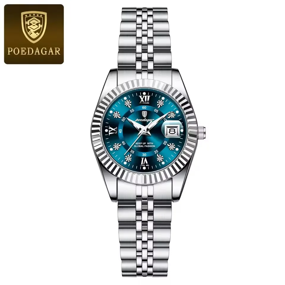POEDAGAR Luxury Elegant Watch for Women Waterproof Luminous Calendar Ladies Watch Stainl aperçu 8