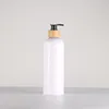 glossy white + black bamboo pump