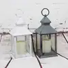 White and Grey Small Plastic LED Candle Lantern