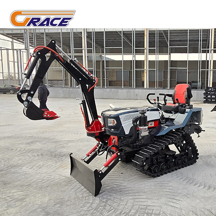 Remote Control Multifunction Ride on Chinese Mini Farm Tiller Crawler Cultivator Tractors With Track for Sale