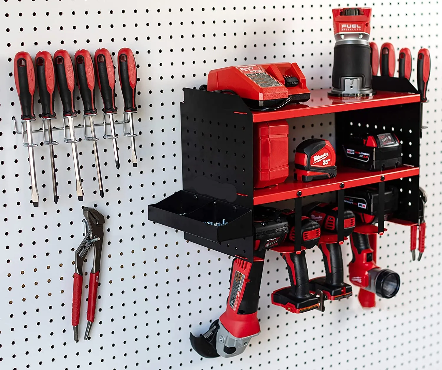 Pegboard Power Tool Organizer Efficient Garage Storage
