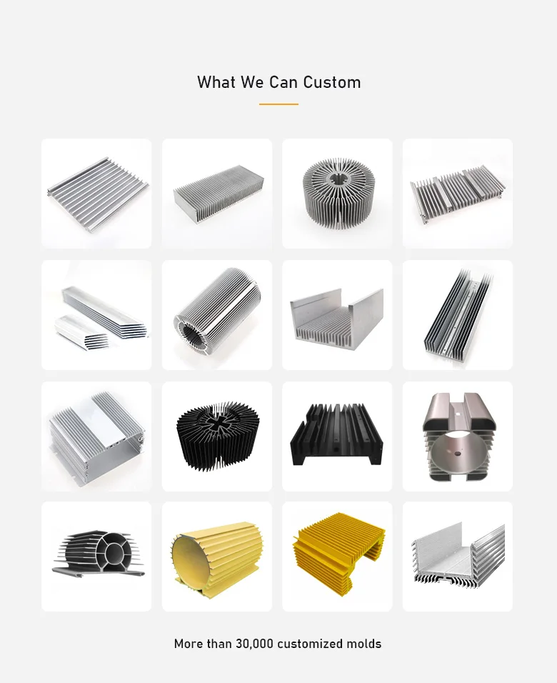 Heatsink Aluminum Profiles Top Mount Finned Radiator Crimped Fins