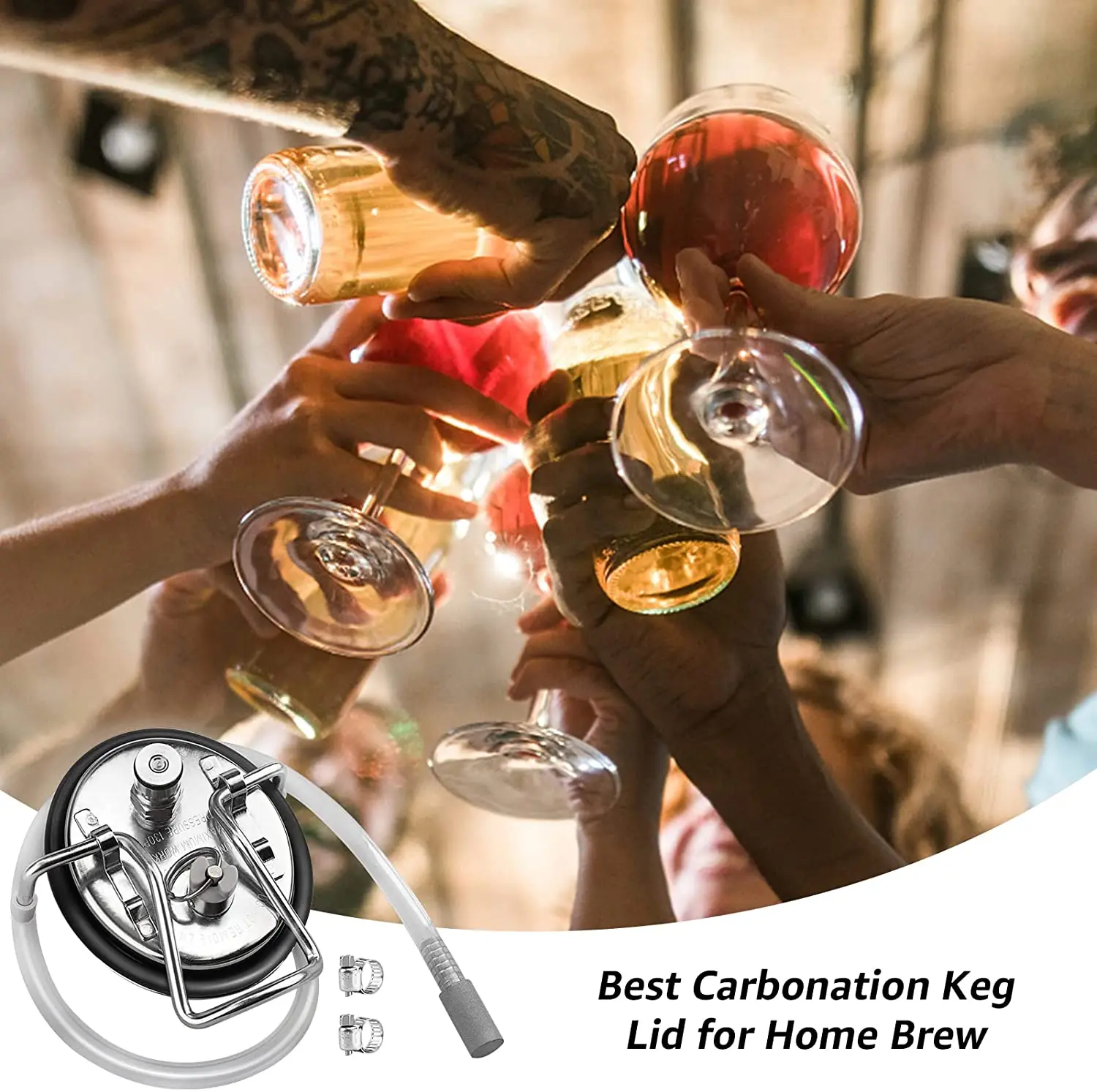 Carbonation Stone Homebrew Cornelius Style Keg Carbonation Keg Lid With 0.5 Micron Diffusion Stone