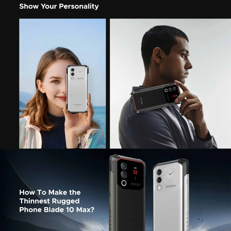 DOOGEE Blade 10 Max Rugged Phone - 8GB RAM, 256GB Storage