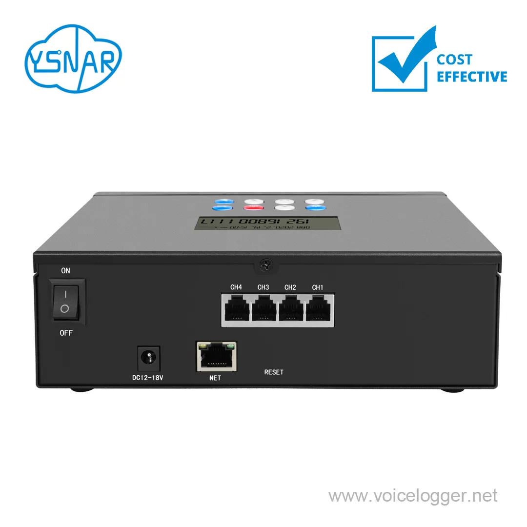 Phone Call Recorder | Standalone Network Telephone Voice Recorder | 4CH Affordable SD Card Voice Logger for Call Center System
