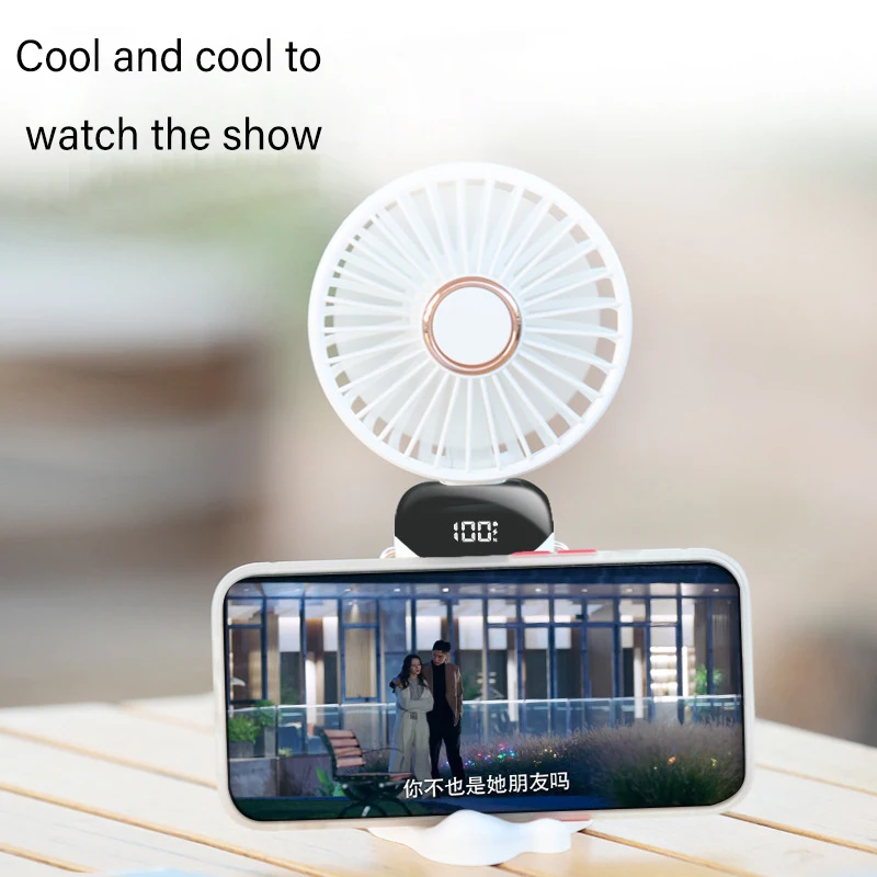 New Arrival 2 in 1 Foldable Mini Fan 3 Gear Usb Rechargeable Low Noise Fan  Folding Aromatherapy Small Electric Fan