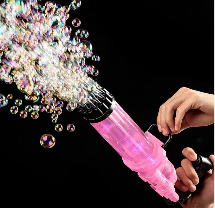 Машина для пузырьков Gatling, машина для пузырьков игрушечного подарка 2021, 21 отверстие, супер большой фантомный свет, автоматическая машина для пузырьков
