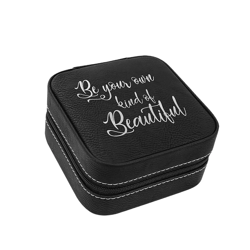 Wholesale Laser Engravable Gift Set Blanks Laser Leather Jewelry Box with Logo Laserable Leatherette Products Blank