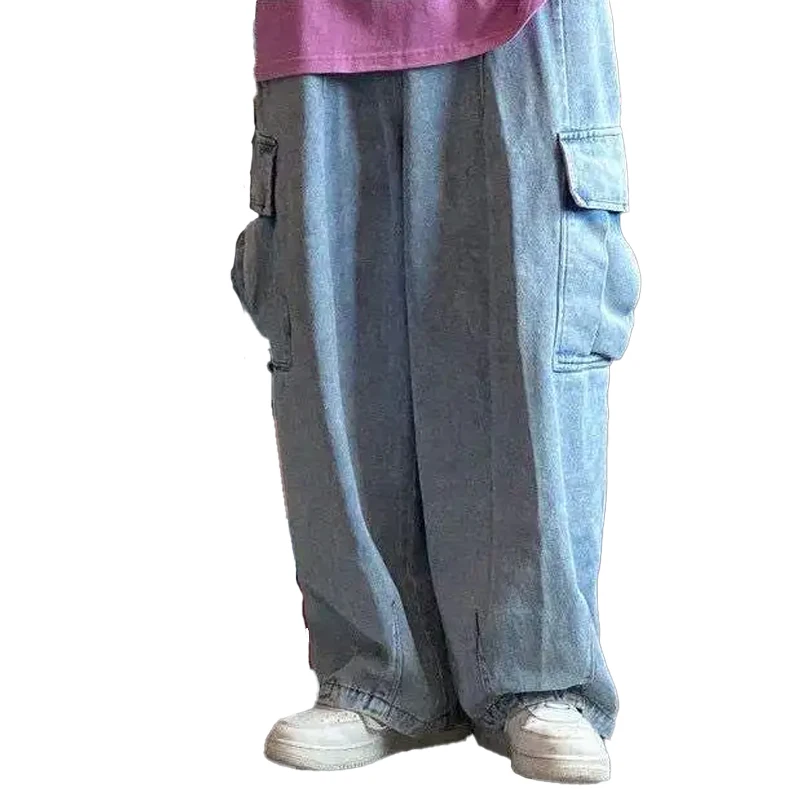 Baggy Jeans Trousers Male Denim Pants Wide Leg Pants Men's Jeans Oversize Cargo Korean Streetwear Hip Hop Harajuku