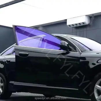 XhuangTech Fenster-Tönungsfolie für Autos, Chaäleon-Rot, Violett, 80