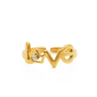 Ring Chris April In Stock 316L Stainless Steel PVD Plating Letter Love Alphabet Zircon Finger Ring