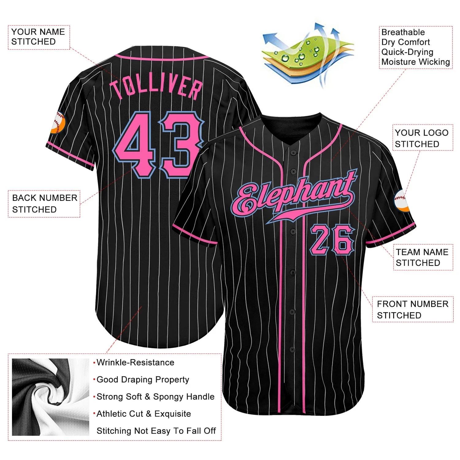 Wholesale 100% polyester baseball jersey Custom Sublimation Digital  Printing Blank Baseball Jersey sublimated baseball jersey From m.