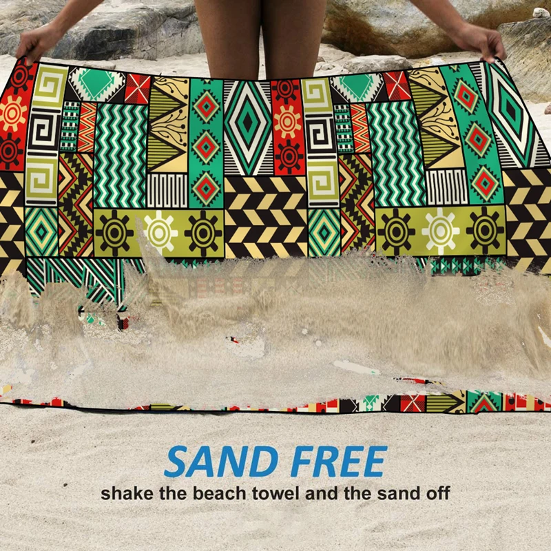 Rpet Plastic Bottle Fiber Custom Design Double Sides Print Quick Dry Sand Free Recycled Microfiber Suede Swimming Beach Towel factory