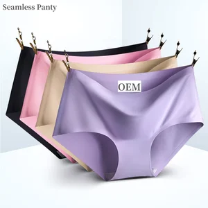Girls Mid-Rise Panties BIg Size Laser Cut Thin Women's Ice Silk Underwear Mid Waist Briefs Seamless Panty