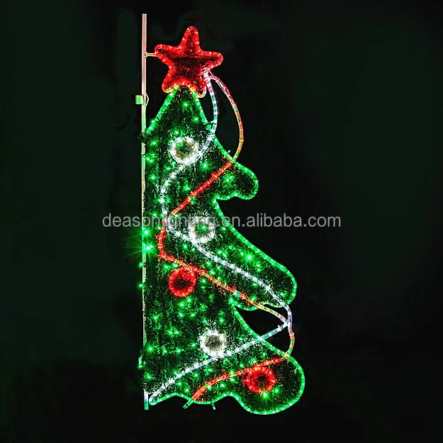 Outdoor Pole Mounted Led Christmas Tree Buy Pole Decorations Led,Pole