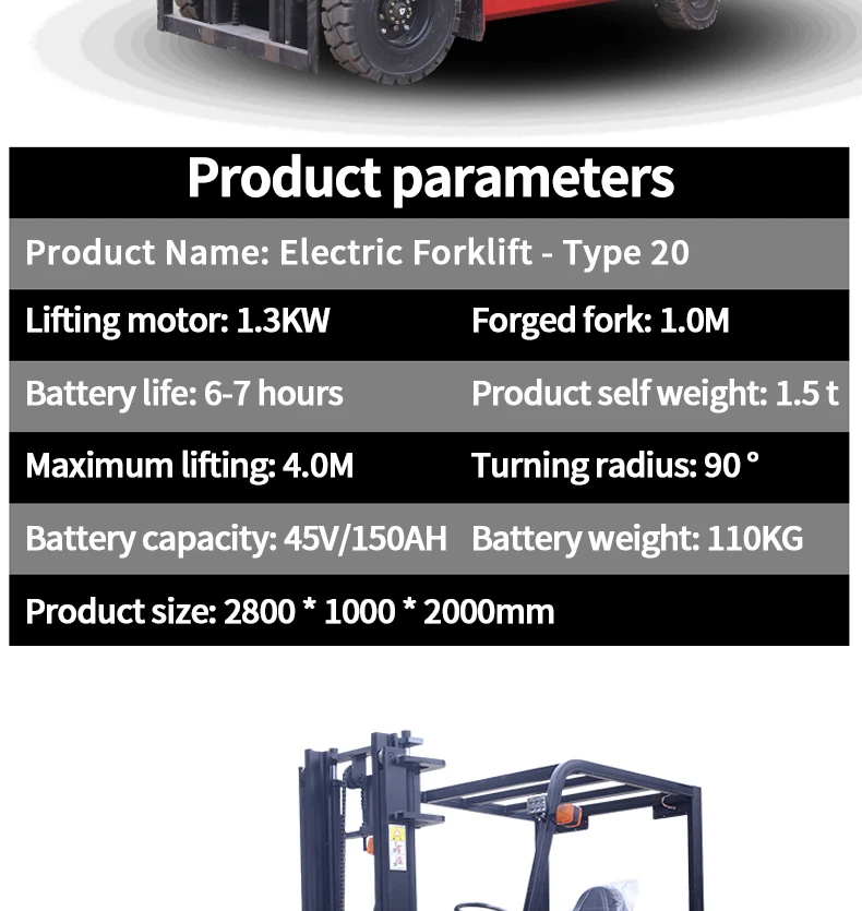 Hot Selling electric forklift electric truck all terrain electric forklift manufacture