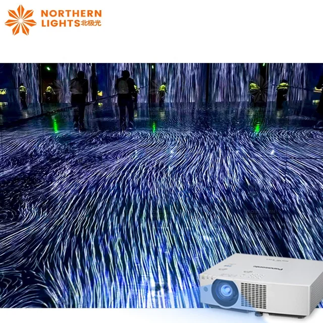 Full 360 degree 3D Holographic Interactive Wall Projection Software Immersive Interactive Projection System