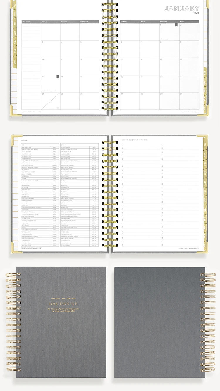 Custom 2025 Linen Fabric Spiral Daily Planner For Women H640c4600f706436fb518178822a398ce9