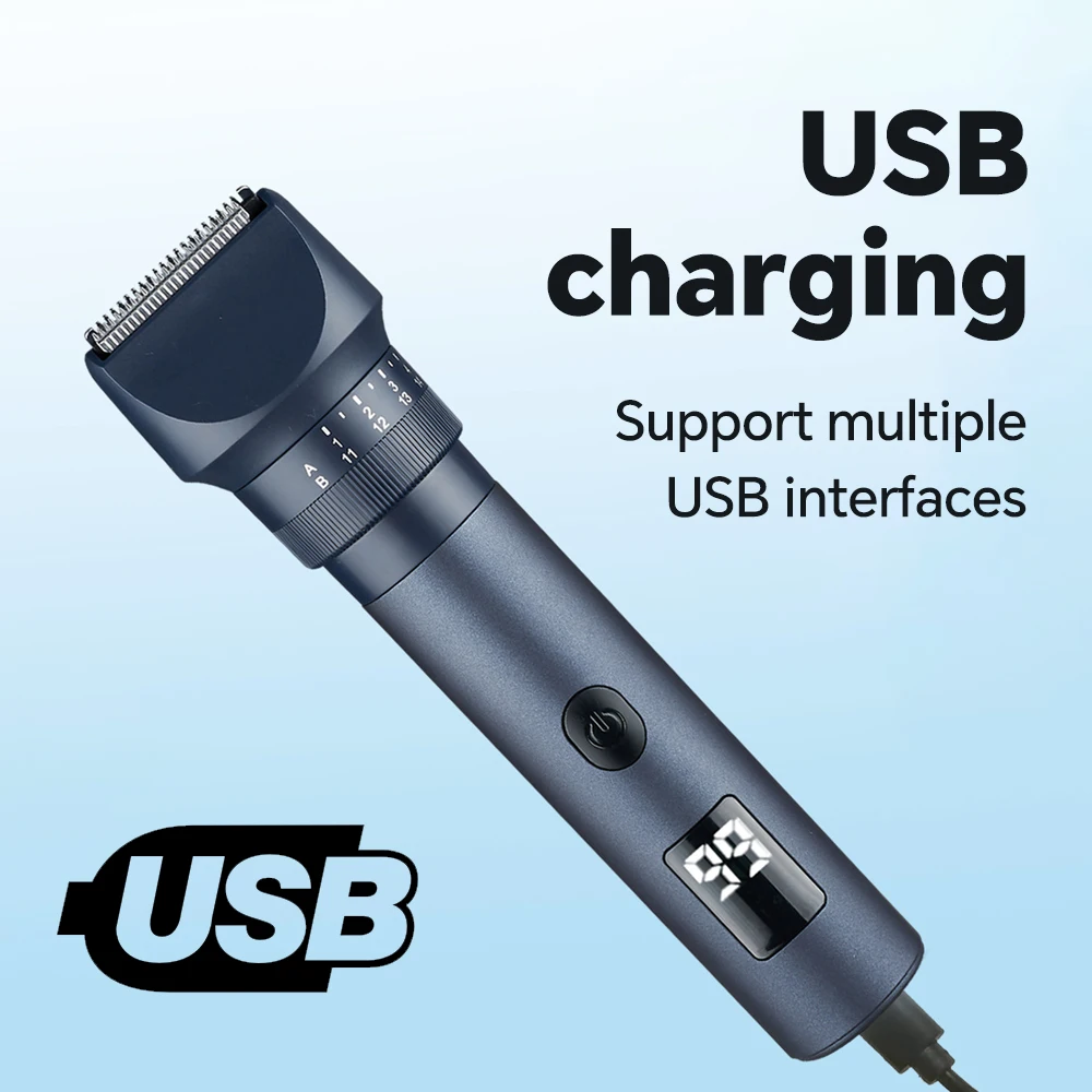 Digital Display USB Rechargeable Adjustable Comb 5 in 1 Grooming Kit Electric Hair Clipper supplier