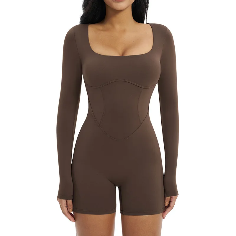 Yoga Jumpsuit Large Collar Hollow-out Beautiful Back Fitness Clothing Running Sports Spo preview