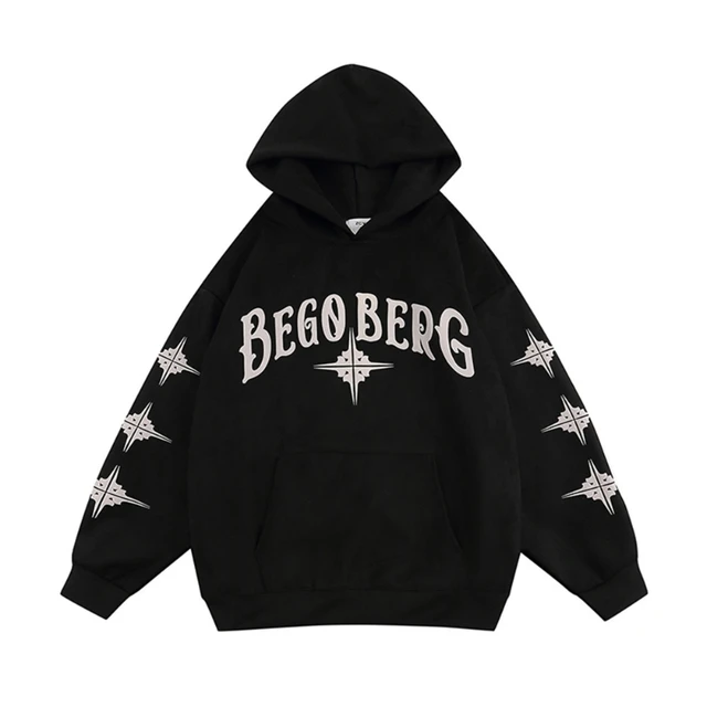 High Quality Black Color Cotton Polyester Heavy Weight Patch Thick Distressed Embroidery  Design Men Hoodies