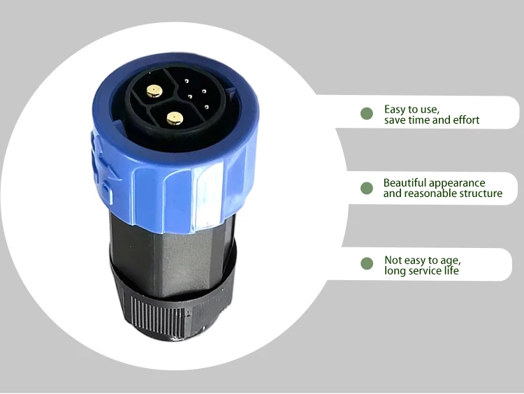 M23 Waterproof Led Connector Energy Battery Pack Outlet 2+4 Waterproof