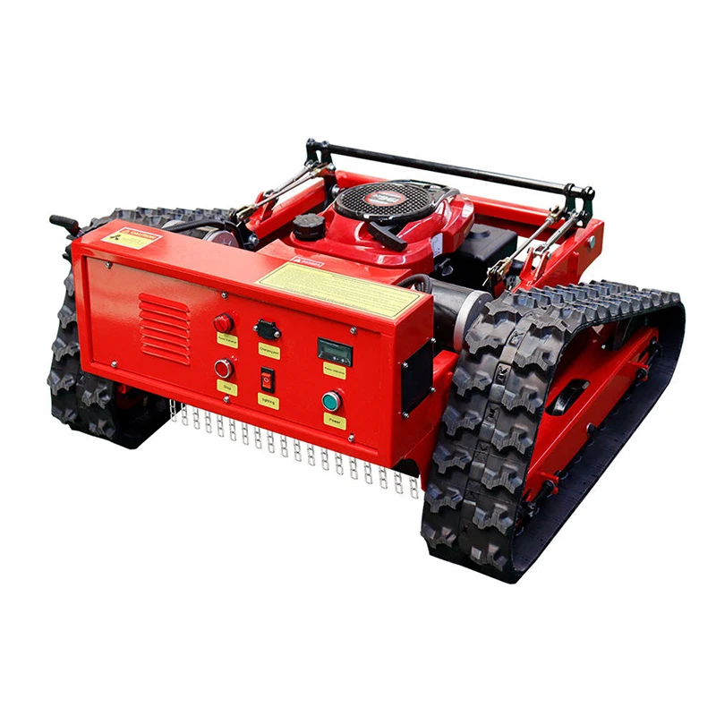 CE/EU/EPA Remote-controlled Tracked Lawn Mower Cutting Width 550mm Longxin Engine One-key Start 2.5 Acres Per Hour Robotic Mower